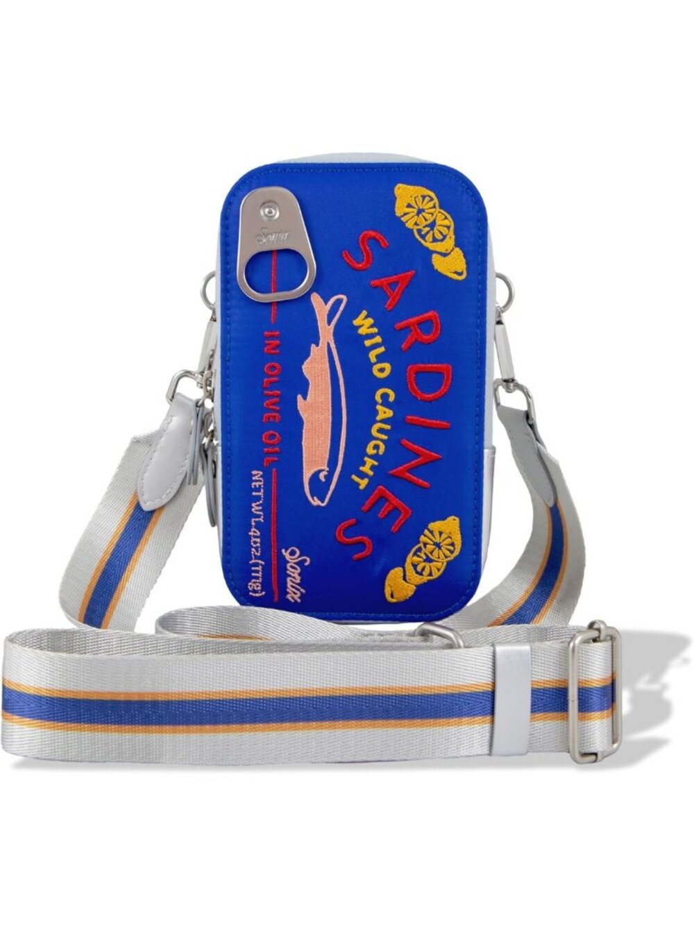 Universal Crossbody Phone Pouch | 3-in-1 Smartphone Purse Wallet - Blue Sardines